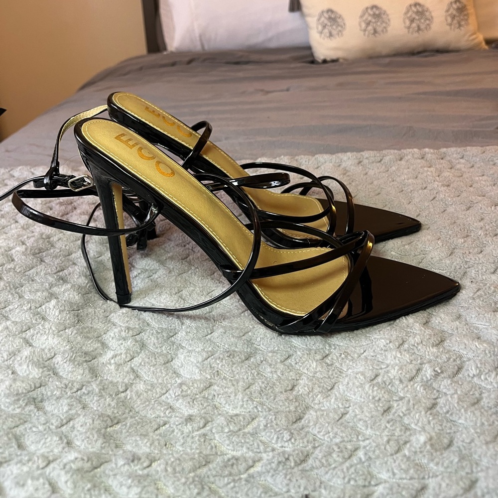 Ego Offical Black Strappy Heels - Picture 3 of 4